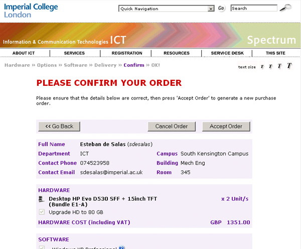 IC PC Shop Confirm Order