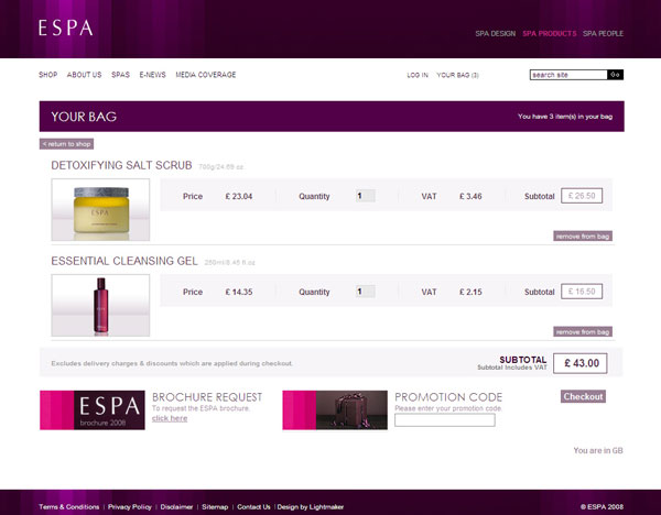 ESPA Checkout